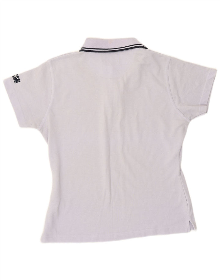 Polo feminino Reebok UK 14 grande roxo poliéster
