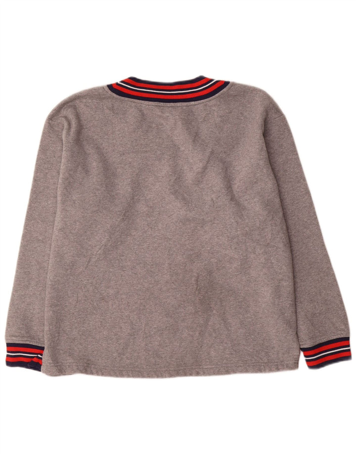 Fila moletom gráfico feminino jumper UK 14 grande bloco cinza