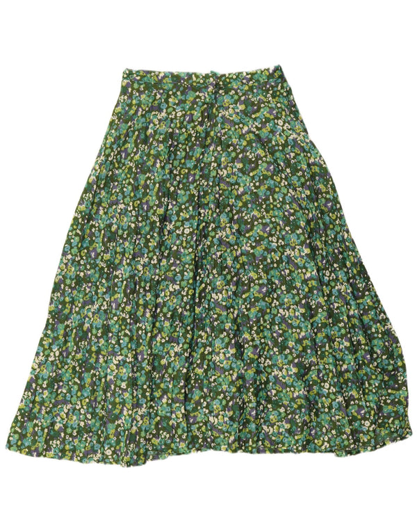 Saia evasê feminina vintage IT 42 Floral verde médio