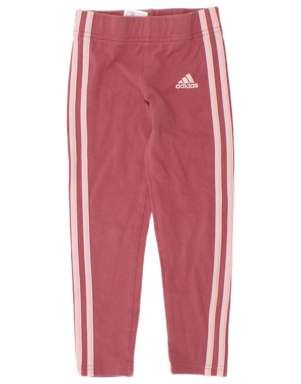 Adidas Girls Leggings 5-6 Years Pink Cotton