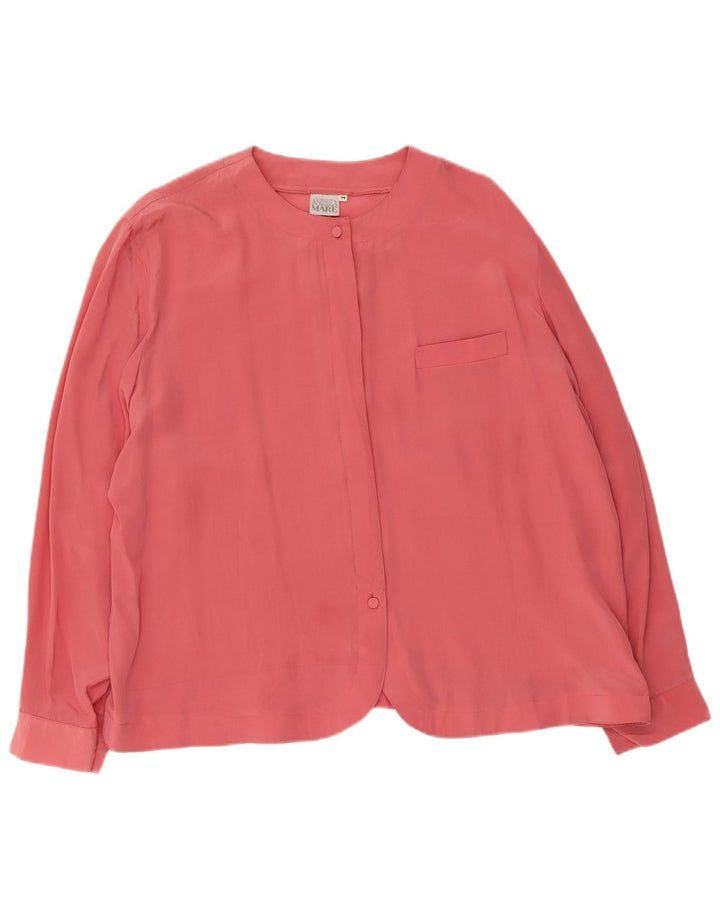 Andrea Mare blusa feminina oversized Reino Unido 14 seda rosa médio