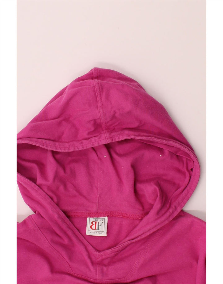 BELFE Womens Hooded Top 3/4 Sleeve UK 18 XL  Pink Cotton Vintage Belfe and Second-Hand Belfe from Messina Hembry 
