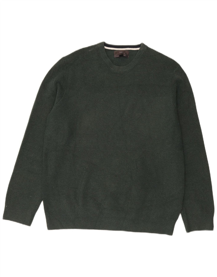 Suéter masculino Marks & Spencer com gola redonda XL poliéster verde