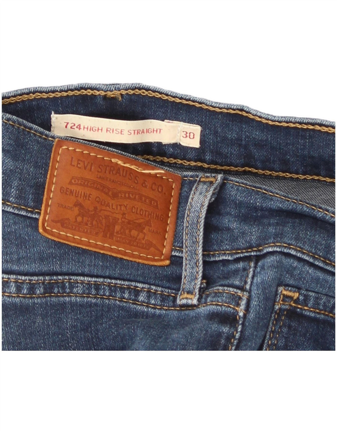 Calça jeans feminina Levi's 724 High Rise Straight W30 L30 Azul