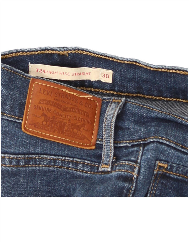 Calça jeans feminina Levi's 724 High Rise Straight W30 L30 Azul