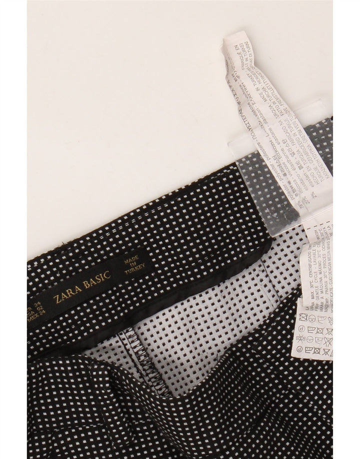 Zara Calça Chino Cônica Básica Feminina EU 34 2XS W24 L27 Xadrez Preta