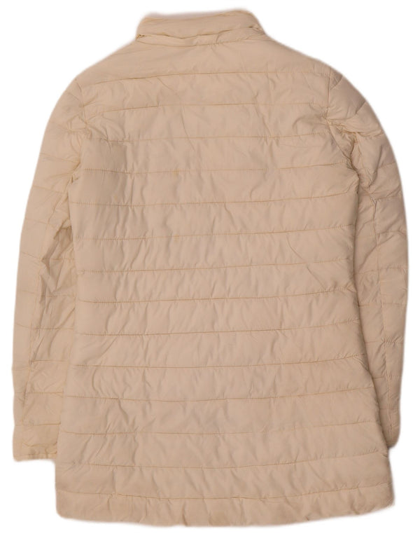 Casaco acolchoado feminino Zara UK 10 pequeno poliéster branco