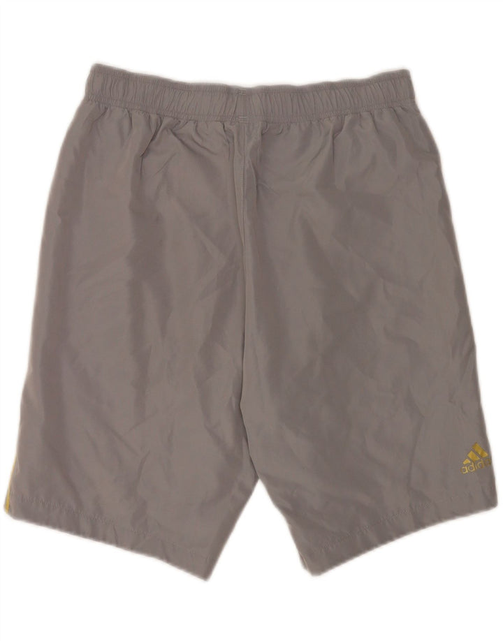 Shorts esportivos gráficos masculinos Adidas poliéster cinza médio