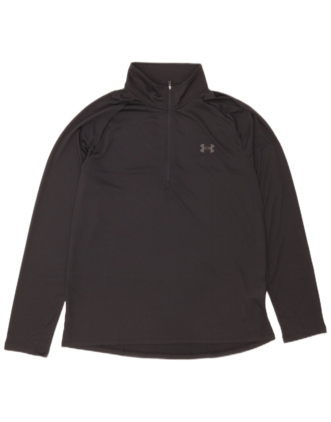 Under Armour Mens Zip Neck Top Manga Longa Grande Poliéster Preto