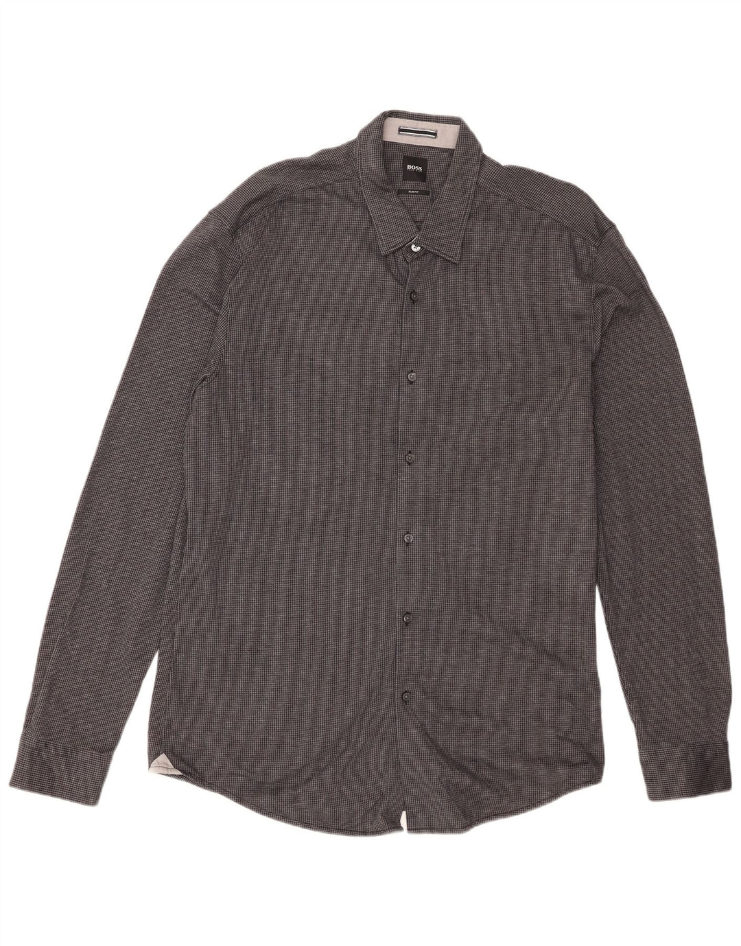 Camisa Slim Fit Masculina Hugo Boss 2XL Preta Houndstooth