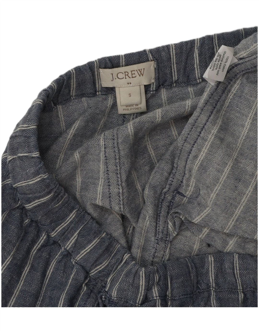J. CREW Shorts casual feminino pequeno W34 algodão listrado azul