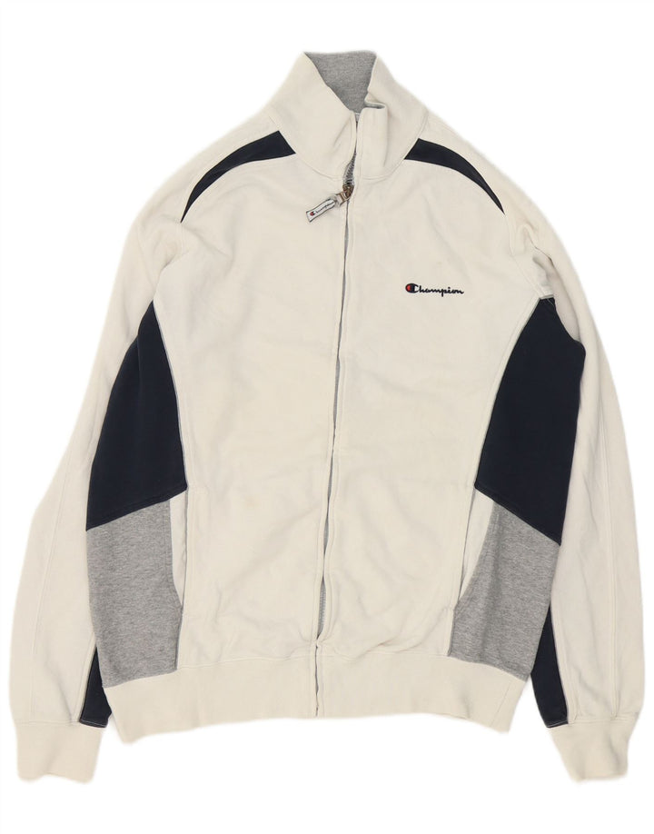 Jaqueta masculina de agasalho Champion XL branco colorblock algodão