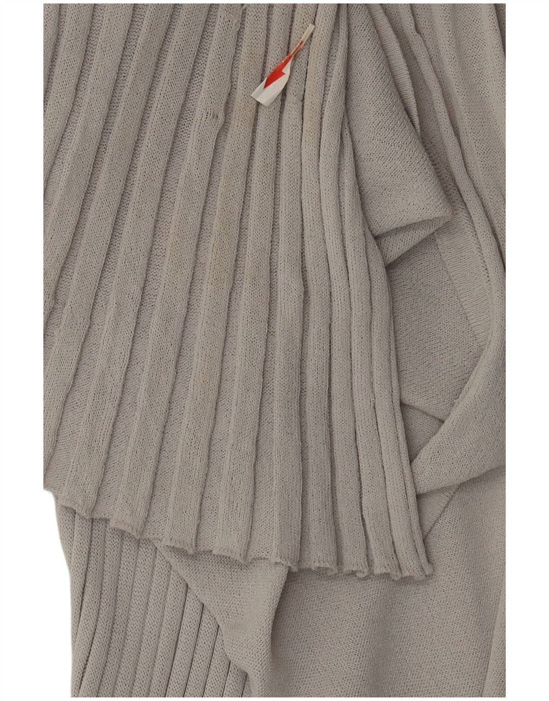 Cardigan feminino Zara Longline transparente UK 12 Viscose cinza médio