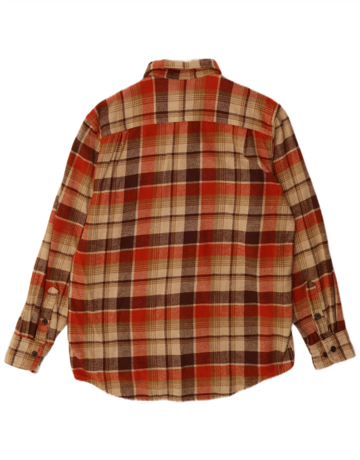 Camisa masculina de flanela Timberland médio bege algodão xadrez