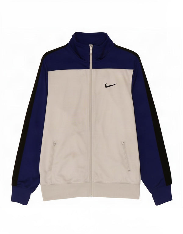Nike Womens Tracksuit Top Jacket UK 18 XL Branco Colourblock Poliéster