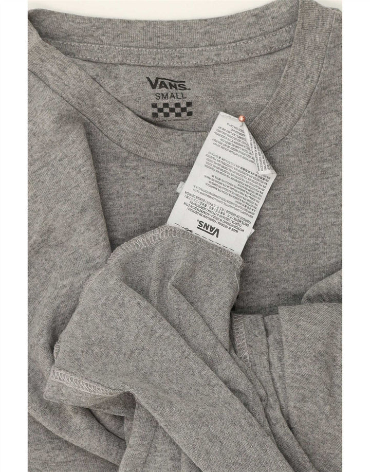 Camiseta masculina Vans pequena algodão manchado cinza