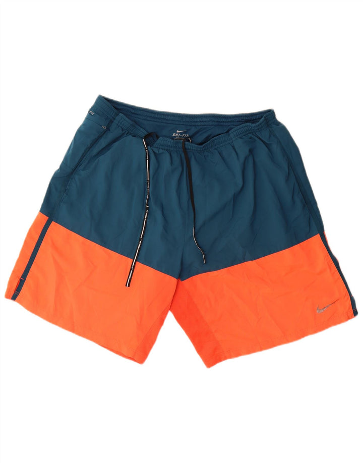 Nike Shorts Esportivos Masculinos Dri Fit XL Cor Azul em Blocos
