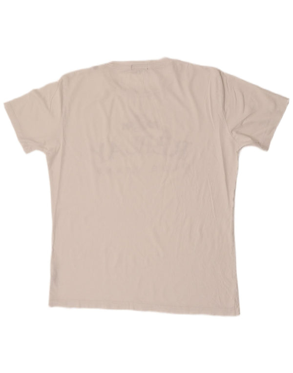 Replay Mens Graphic T-Shirt Top Large White