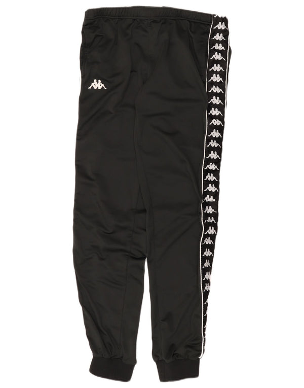 Calça feminina Kappa com estampa gráfica e jogging UK 14 grande preta