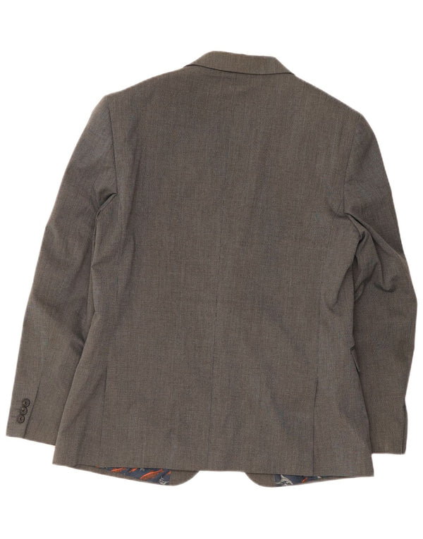 Jaqueta blazer masculina Ted Baker com ajuste moderno de 2 botões US 42 XL cinza poliéster