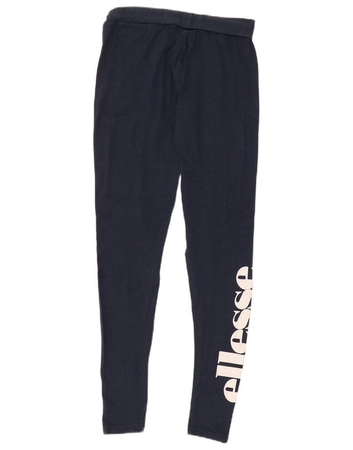 Ellesse Leggings Gráficos Femininos Reino Unido 10 Pequeno Algodão Azul Marinho