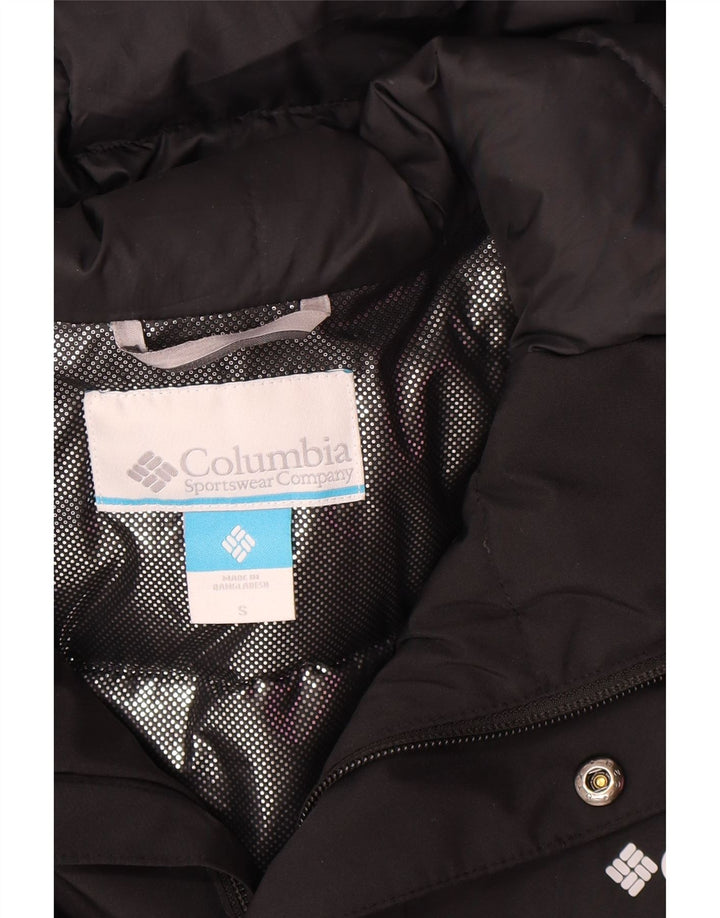 Jaqueta corta-vento masculina Columbia com capuz Reino Unido 36 poliéster preto pequeno