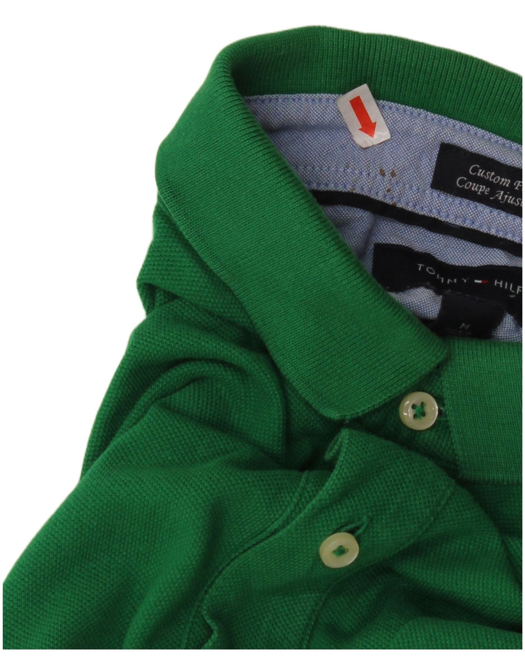 Camisa polo masculina TOMMY HILFIGER Custom Fit verde médio