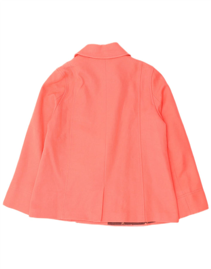 Casaco feminino Cath Kidston com peito duplo ervilha Reino Unido 14 grande algodão rosa