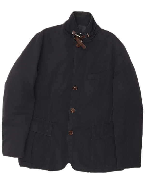 Jaqueta acolchoada masculina Moncler tamanho 4 XL azul marinho poliéster