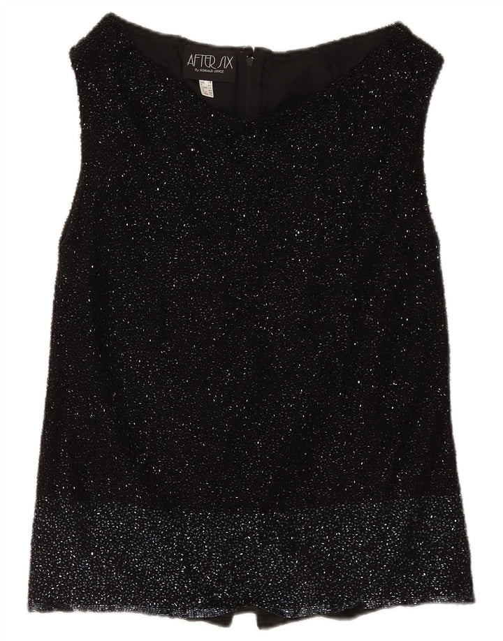 Blusa feminina sem mangas Ronald Joyce Reino Unido 14 médio preto