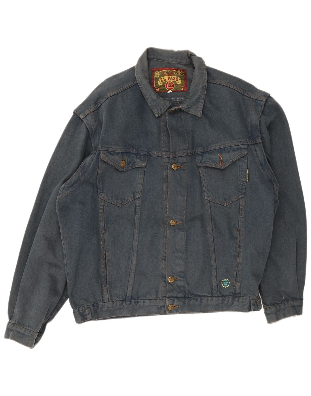 Jaqueta jeans masculina El Paso UK 40 grande algodão azul