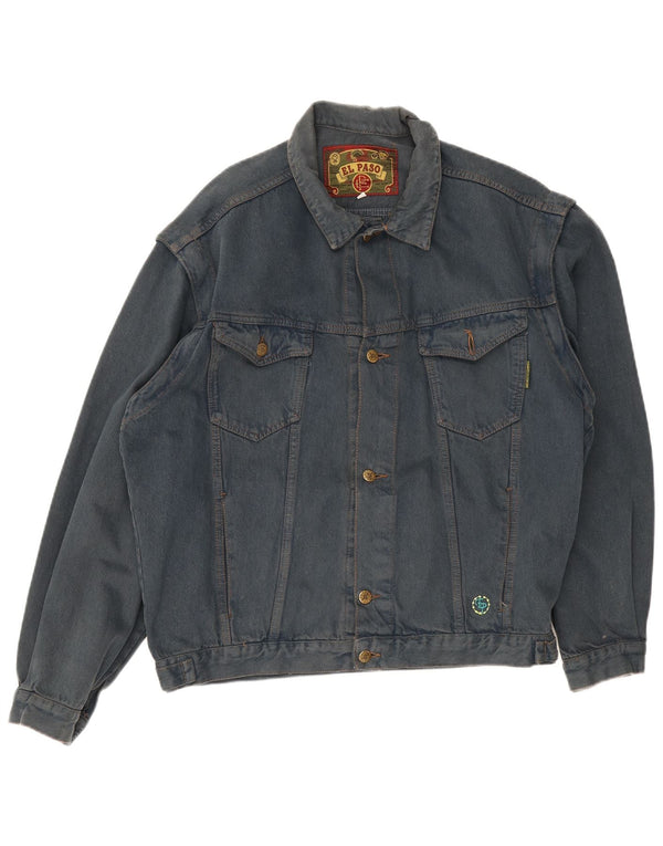 Jaqueta jeans masculina El Paso UK 40 grande algodão azul