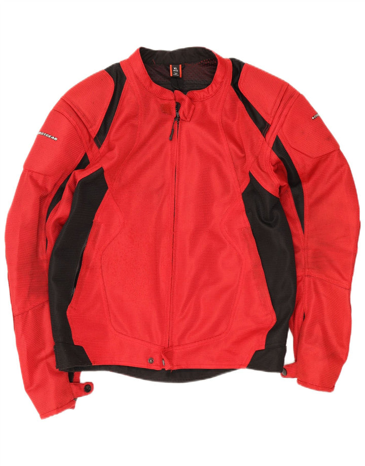 Jaqueta Racer Masculina Vintage UK 42 XL Vermelho Colorblock