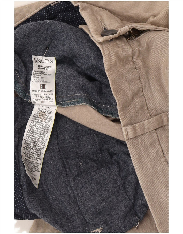 Calça Chino Masculina Slim Marks & Spencer W32 L29 Algodão Cinza