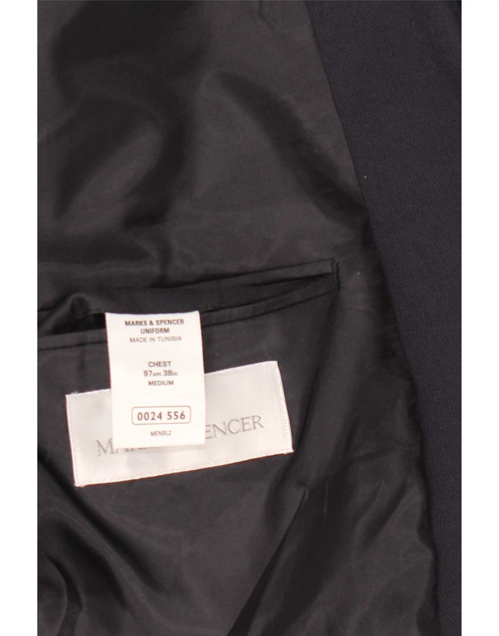 Jaqueta blazer masculina de 2 botões Marks & Spencer Reino Unido 38 azul marinho médio
