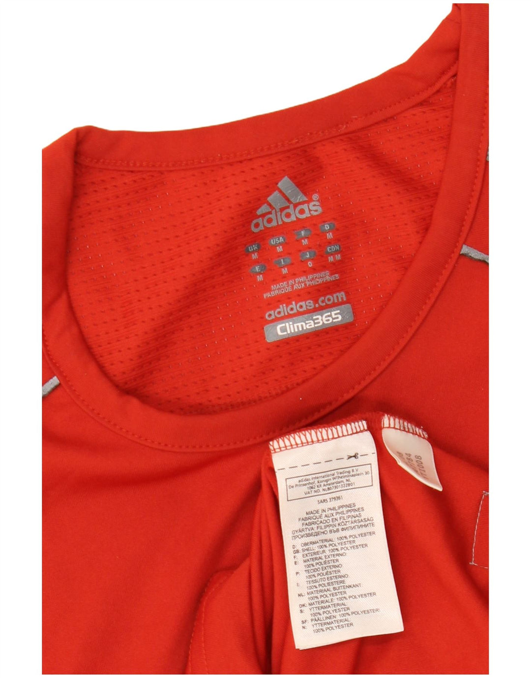 Adidas Mens Colete Top Médio Poliéster Vermelho