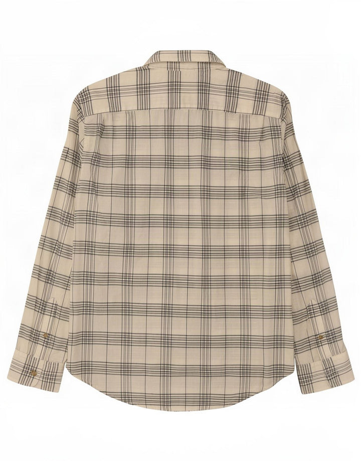 Camisa masculina Levi's Standard Fit média branca xadrez algodão