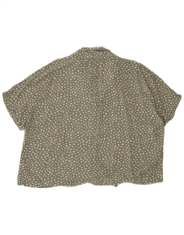 Blusa feminina com gravata frontal FAT FACE UK 20 2XL verde manchada