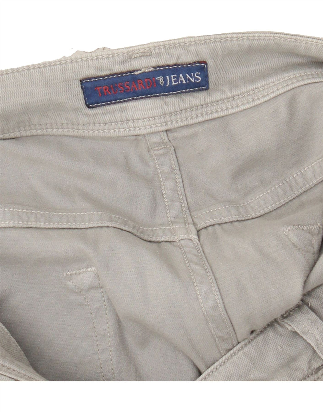 TRUSSARDI Mens Straight Casual Trousers W34 L33 Grey Cotton Vintage Trussardi and Second-Hand Trussardi from Messina Hembry 