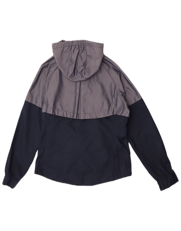 Jaqueta de chuva feminina Nike com capuz oversized UK 10 Small Grey Colourblock Nylon