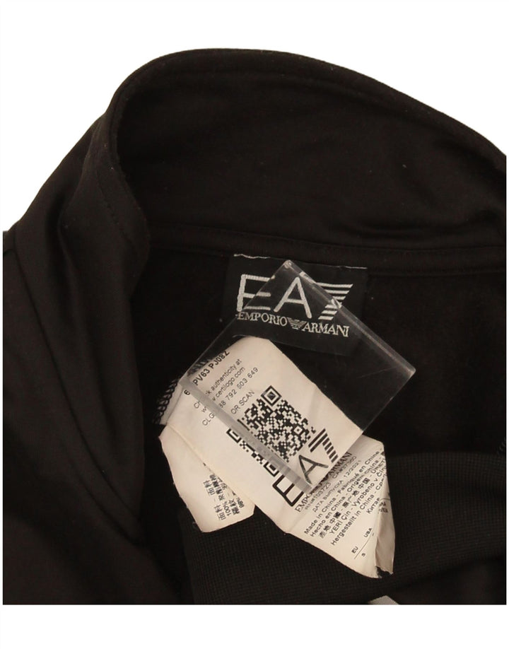 Emporio Armani Mens Treino Top Jacket Pequeno Poliéster Colorblock Preto