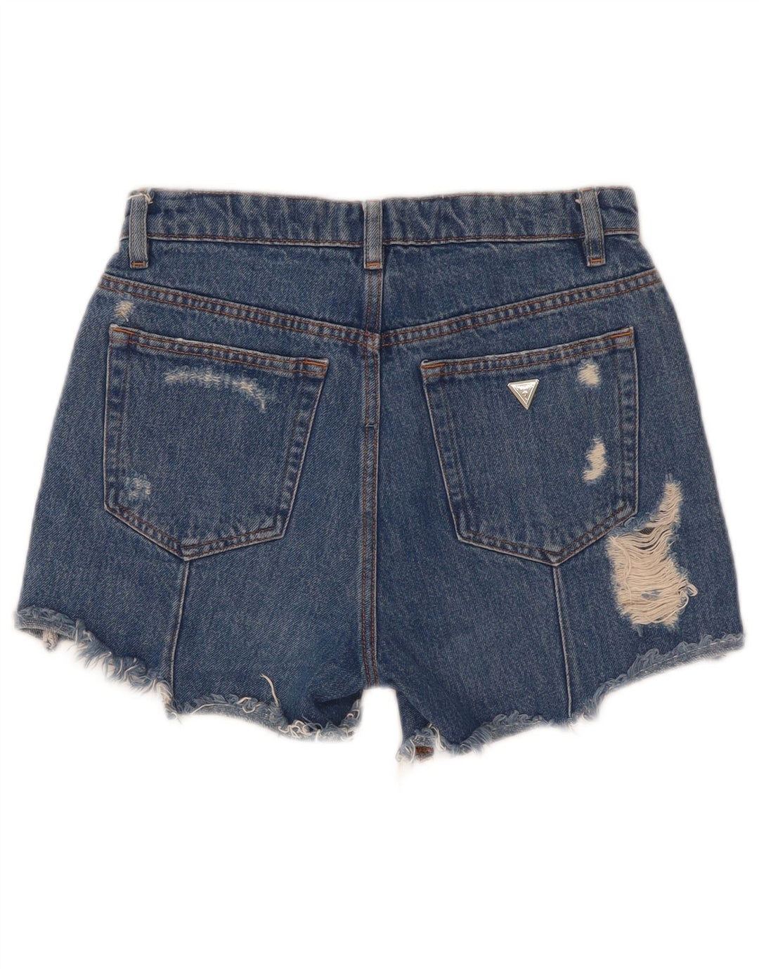 Guess Shorts jeans feminino desgastado W25 XS azul poliéster