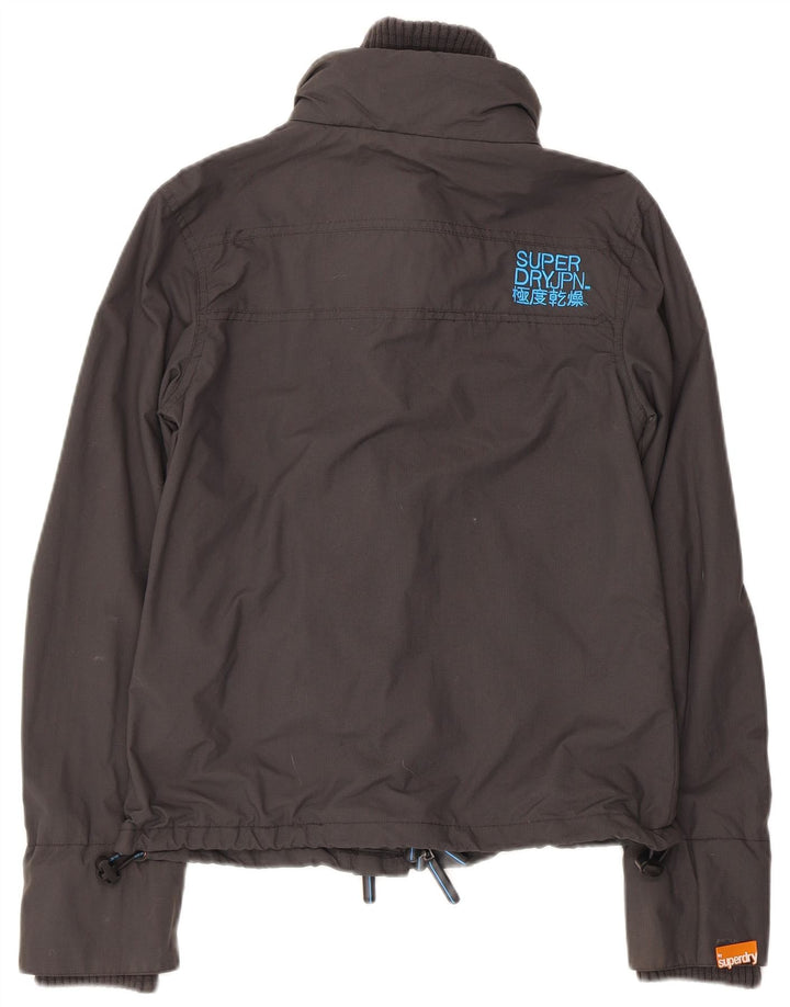 Jaqueta de chuva feminina Superdry The Windcheater Graphic UK 10 pequena cinza nylon