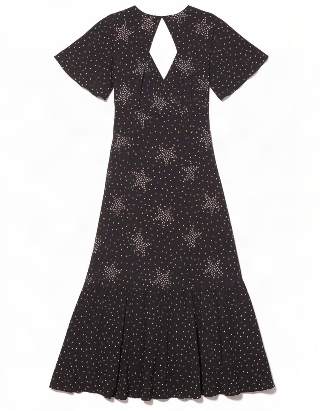Topshop vestido maxi feminino com padrão abstrato Reino Unido 8 pequeno preto manchado