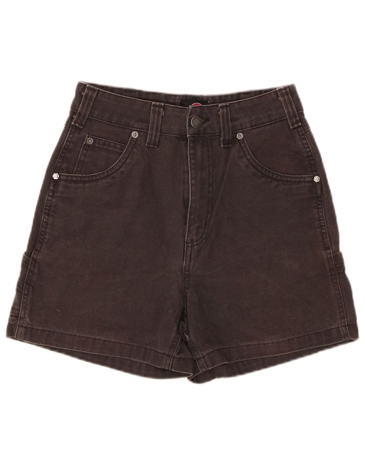 Shorts cargo feminino de cintura alta Dickies W26 pequeno algodão preto