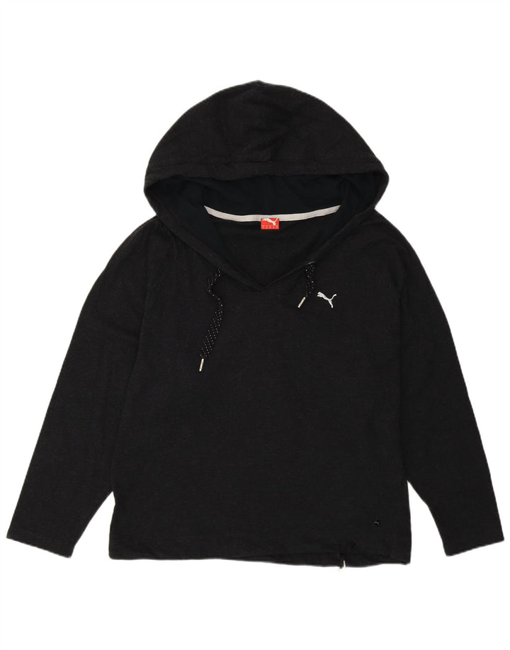 Puma Womens Oversized Hooded Top Manga Longa Reino Unido 10 Pequeno Cinza