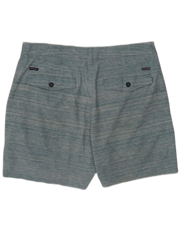 Quiksilver Mens Chino Shorts W33 Médio Verde Listrado
