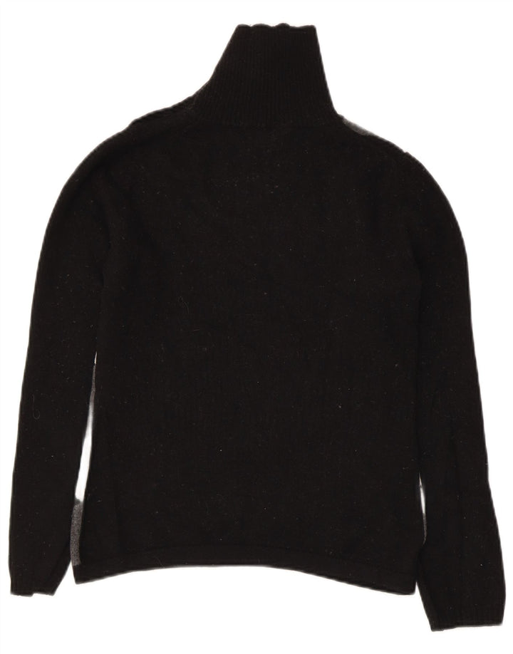 Suéter feminino Max Mara com gola redonda e botão de fim de semana Reino Unido 12 médio preto