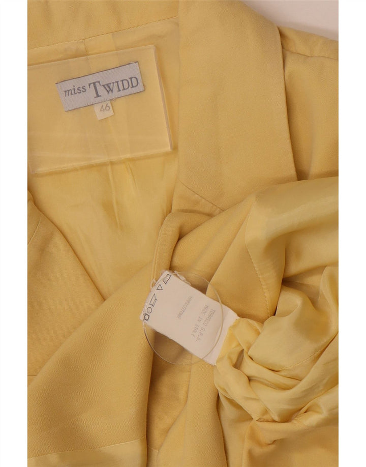 Misstwidd Jaqueta blazer feminina manga curta com 4 botões IT 46 grande amarelo
