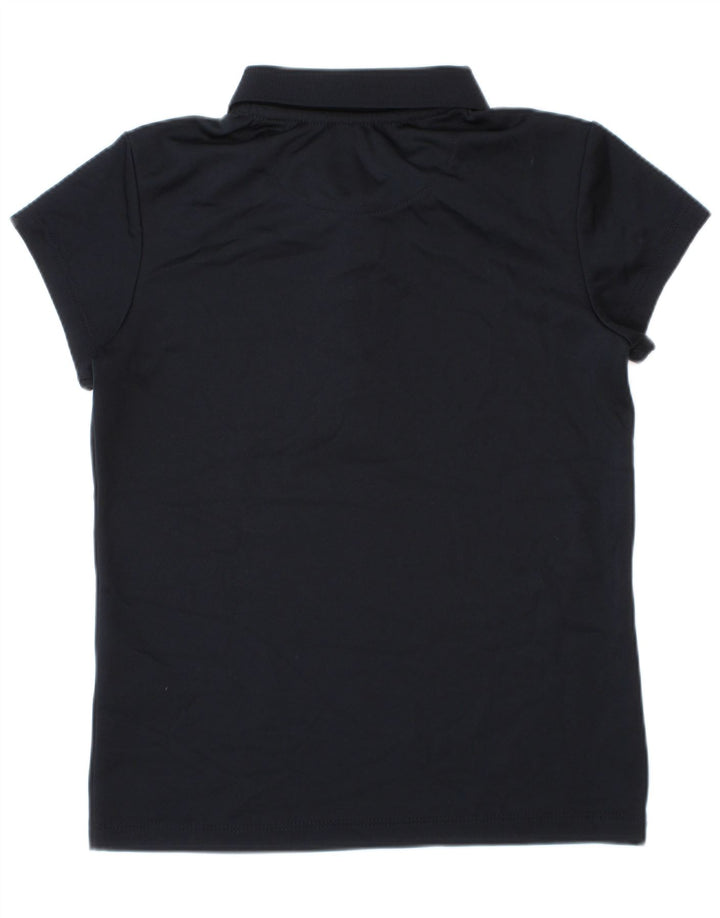 Camisa polo feminina Izod Regular Fit 7-8 anos pequena azul marinho poliéster